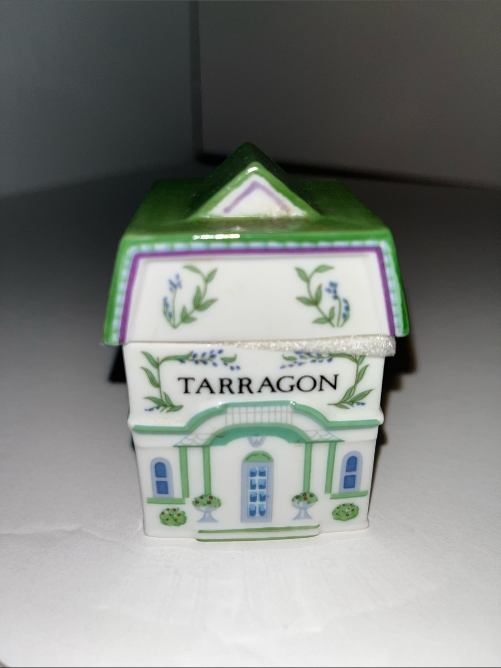 Lenox Tarragon Spice Jar House in Green, White, Purple, Blue - Picture 2 of 9